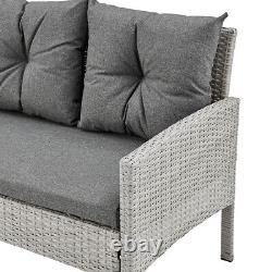 Rattan Garden Furniture Lounge Set 6 Piece Garden Outdoor Patio Set in Grey