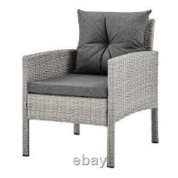 Rattan Garden Furniture Lounge Set 6 Piece Garden Outdoor Patio Set in Grey