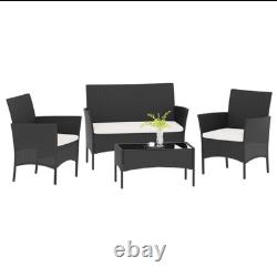 Rattan Garden Furniture Outdoor Patio Conservatory 4 Piece Set Chairs Sofa Table