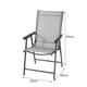 Rattan Garden Furniture Outdoor Table Chair Folding Patio Black Umbrella Hole