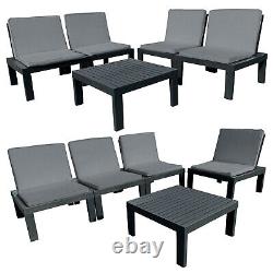 Rattan Garden Furniture Patio Corner Sofa 5 Pce Set Lounger Chair Table Outdoor