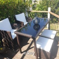 Rattan Garden Furniture Set 2 Seater Chairs Stools Cube Patio Dining Bar Table