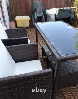 Rattan Garden Furniture Set 2 Seater Chairs Stools Cube Patio Dining Bar Table