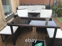 Rattan Garden Furniture Set 2 Seater Chairs Stools Cube Patio Dining Bar Table