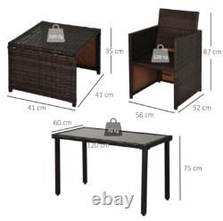 Rattan Garden Furniture Set 2 Seater Chairs Stools Cube Patio Dining Bar Table