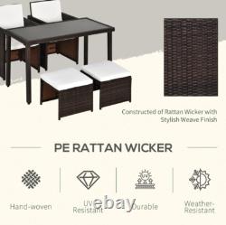 Rattan Garden Furniture Set 2 Seater Chairs Stools Cube Patio Dining Bar Table