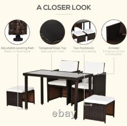 Rattan Garden Furniture Set 2 Seater Chairs Stools Cube Patio Dining Bar Table