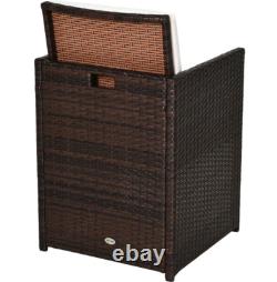 Rattan Garden Furniture Set 2 Seater Chairs Stools Cube Patio Dining Bar Table