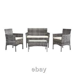 Rattan Garden Furniture Set 3/4 Pcs Chairs Sofa Table Outdoor Patio Conservatory