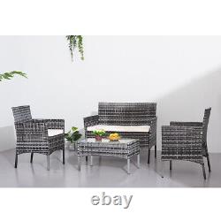 Rattan Garden Furniture Set 3/4 Pcs Chairs Sofa Table Outdoor Patio Conservatory