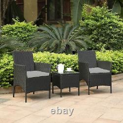 Rattan Garden Furniture Set 3 Piece 2 Chairs Table Outdoor Patio Conservatory