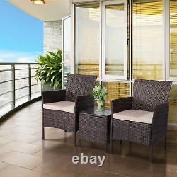 Rattan Garden Furniture Set 3 Piece Chairs Sofa Table Outdoor Patio Conservatory