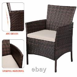 Rattan Garden Furniture Set 3 Piece Chairs Sofa Table Outdoor Patio Conservatory