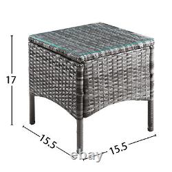 Rattan Garden Furniture Set 3 Piece Outdoor Bistro Table Chairs Patio Wicker