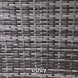 Rattan Garden Furniture Set 3 Piece Outdoor Bistro Table Chairs Set Patio Grey