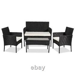 Rattan Garden Furniture Set 4 Pc Chairs Sofa Table Outdoor Patio Seater Set New
