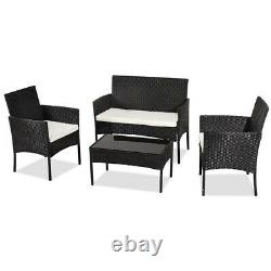 Rattan Garden Furniture Set 4 Pcs Chairs Sofa Table Outdoor Patio Seater Set New