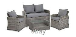 Rattan Garden Furniture Set 4 Pcs Table Chair Sofa Outdoor Patio Conservatory