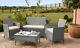 Rattan Garden Furniture Set 4 Piece Chairs Sofa Table Outdoor Patio Conservatory