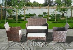 Rattan Garden Furniture Set 4 Piece Chairs Table for Patio Outdoor Conservatory