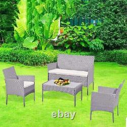 Rattan Garden Furniture Set 4 Piece Outdoor Conservatory Sofa Table Garden Patio