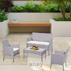 Rattan Garden Furniture Set 4 Piece Outdoor Conservatory Sofa Table Garden Patio
