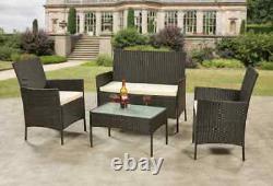 Rattan Garden Furniture Set 4-Piece Outdoor Patio Furniture for Garden, Balcony