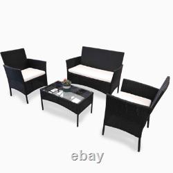 Rattan Garden Furniture Set 4 Piece Outdoor Sofa Coffee Table Chairs Patio Set