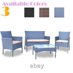 Rattan Garden Furniture Set 4 Piece Outdoor Wicker Patio Chairs Table Sofa UK