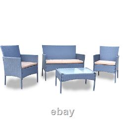 Rattan Garden Furniture Set 4 Piece Outdoor Wicker Patio Chairs Table Sofa UK