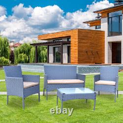 Rattan Garden Furniture Set 4 Piece Outdoor Wicker Patio Chairs Table Sofa UK