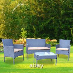 Rattan Garden Furniture Set 4 Piece Outdoor Wicker Patio Chairs Table Sofa UK