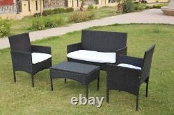 Rattan Garden Furniture Set 4 Piece Outdoor Wicker Patio Conservatory Set