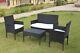 Rattan Garden Furniture Set 4 Piece Outdoor Wicker Patio Conservatory Set