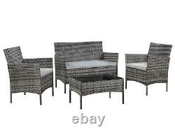 Rattan Garden Furniture Set 4 Piece Patio Outdoor Sofa+Table+2 Chairs