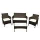 Rattan Garden Furniture Set 4 Piece Patio Table Chairs Sofa Outdoor Conservatory