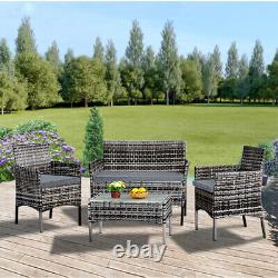 Rattan Garden Furniture Set 4 Piece Patio Table Chairs Sofa Outdoor Conservatory