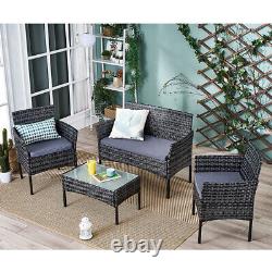 Rattan Garden Furniture Set 4 Piece Patio Table Chairs Sofa Outdoor Conservatory