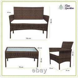 Rattan Garden Furniture Set 4 Piece Sofa Chair Table Outdoor Lounge Wicker Patio