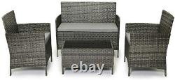 Rattan Garden Furniture Set 4 Piece Sofa Table Wicker Outdoor Conservatory Patio