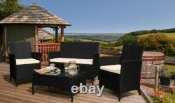 Rattan Garden Furniture Set 4 Piece chairs sofa Table Outdoor Patio Conservatory