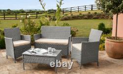 Rattan Garden Furniture Set 4 Piece chairs sofa Table Outdoor Patio Conservatory