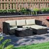 Rattan Garden Furniture Set 4 Seater Corner Sofa Coffee Table Patio Outdoor