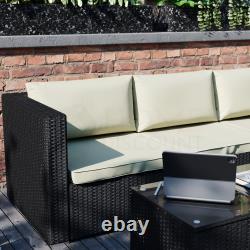 Rattan Garden Furniture Set 4 Seater Corner Sofa Coffee Table Patio Outdoor