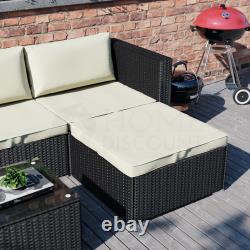 Rattan Garden Furniture Set 4 Seater Corner Sofa Coffee Table Patio Outdoor