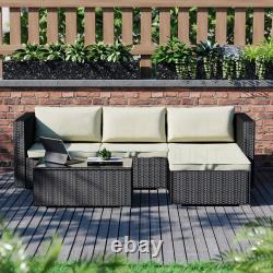 Rattan Garden Furniture Set 4 Seater Corner Sofa Coffee Table Patio Outdoor