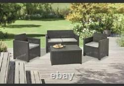 Rattan Garden Furniture Set 4pc Outdoor Table Chair Sofa Conservatory Patio