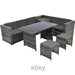 Rattan Garden Furniture Set 7 Seater Sofa Lounge Set Dining Table Outdoor Patio