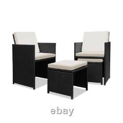 Rattan Garden Furniture Set 8 Seater Dining Table and Chairs Stool Outdoor Patio