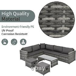 Rattan Garden Furniture Set 8 Seater Outdoor Patio Corner Sofa Table Lounge Set